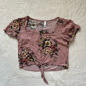 Cropped floral top